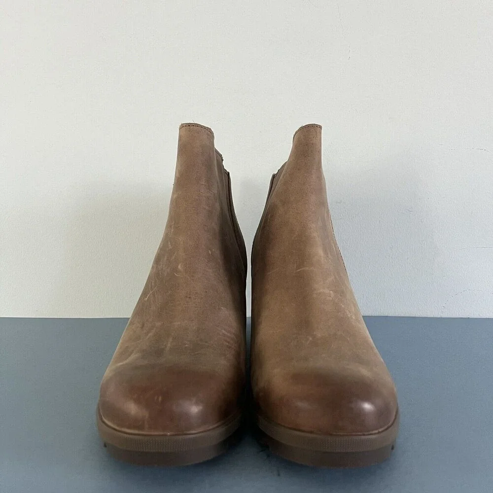NWT Sorel Joan of‎ Arctic Wedge II Tan Brown Waterproof Zip Booties